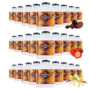 365 Days Emergency Food Supply Mix Flavor 8 Strawberry 8 Chocolate 8 Vanilla Survival MREs Food Replacement for Outdoor Activities Disaster Preparedness Gluten Free 25-Year Shelf Life light weight no special storage ready to eat