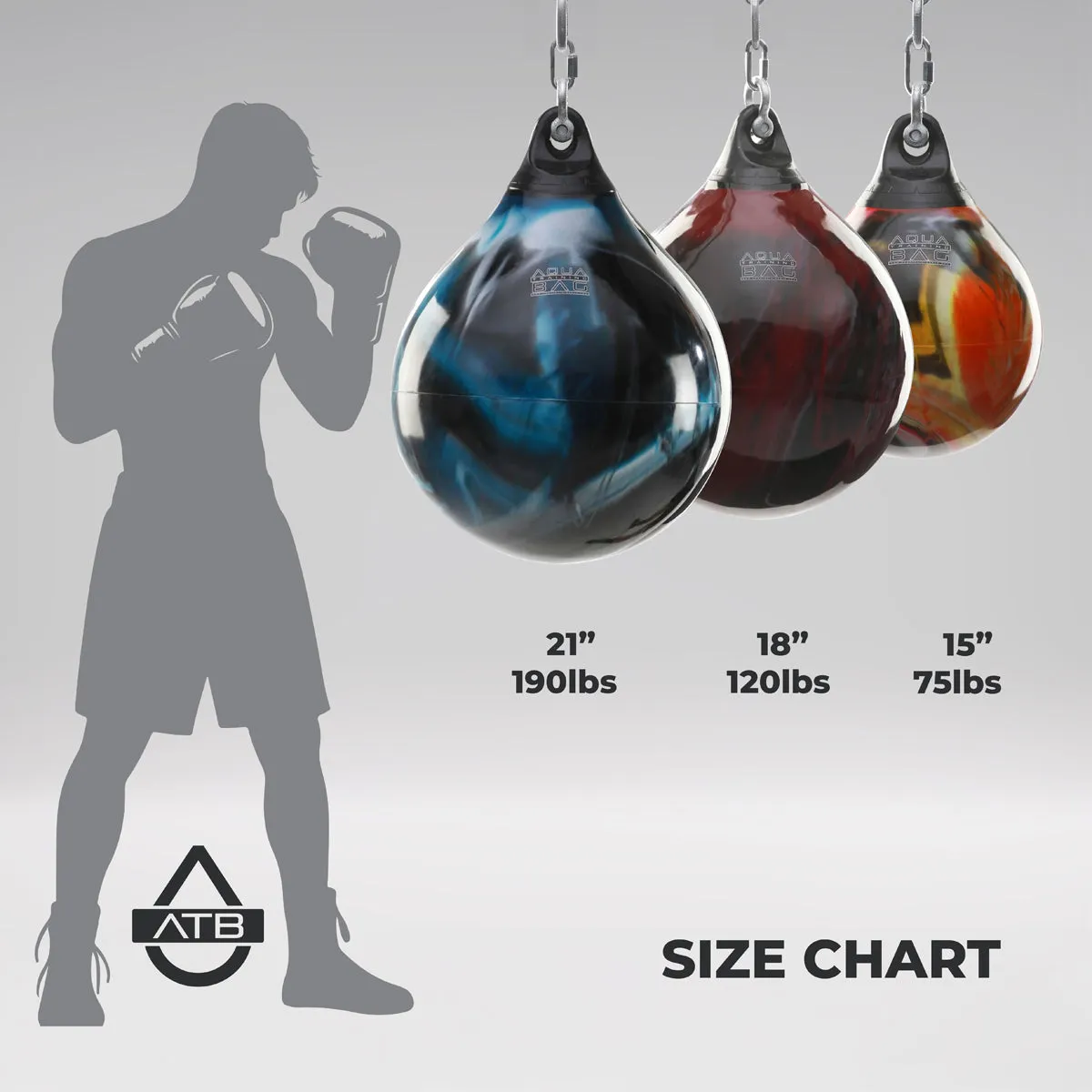 Aqua 21" 190lb Punching Bag Green/White/Red