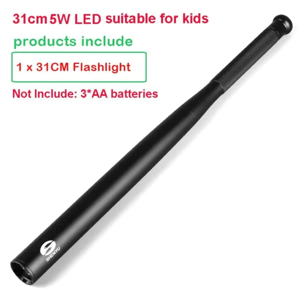 Baseball Bat LED Flashlight Waterproof Super Bright Baton Aluminium Alloy Powerful Torch Emergency Self Defense Outdoor Lighting
