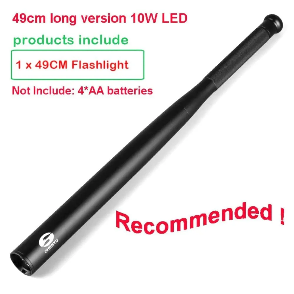 Baseball Bat LED Flashlight Waterproof Super Bright Baton Aluminium Alloy Powerful Torch Emergency Self Defense Outdoor Lighting