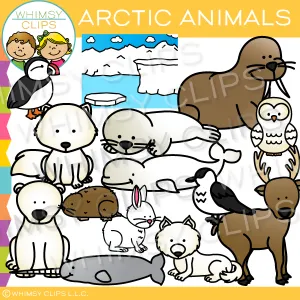 Cute Arctic Animals Clip Art