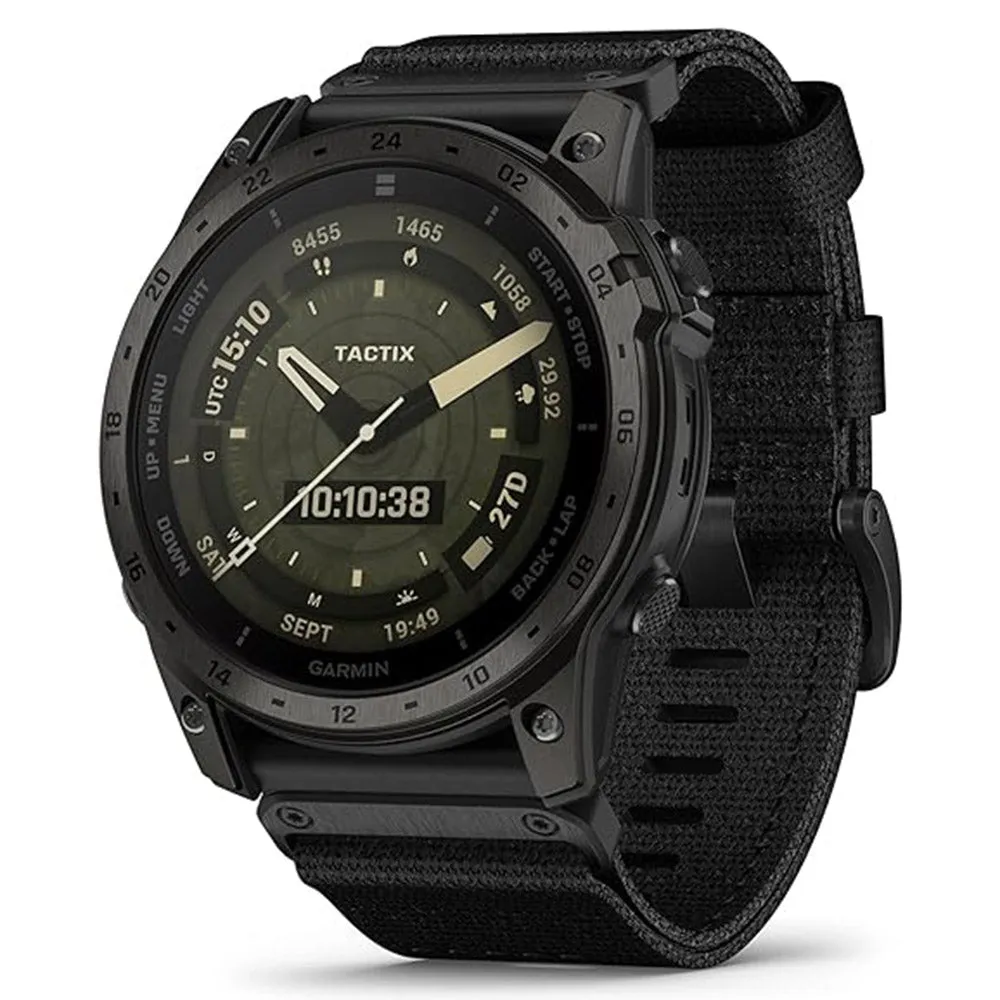 Garmin tactix 7 Black Adaptive AMOLED Display Built-in Flashlight Preloaded TopoActive Mapping Specialized Military and Tactical GPS Smartwatch - 010-02931-00