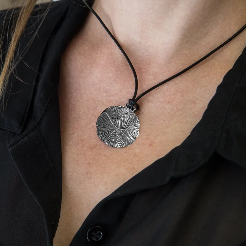 Ginkgo Leaf Jewelry Set, Ponytail Holder & Necklace