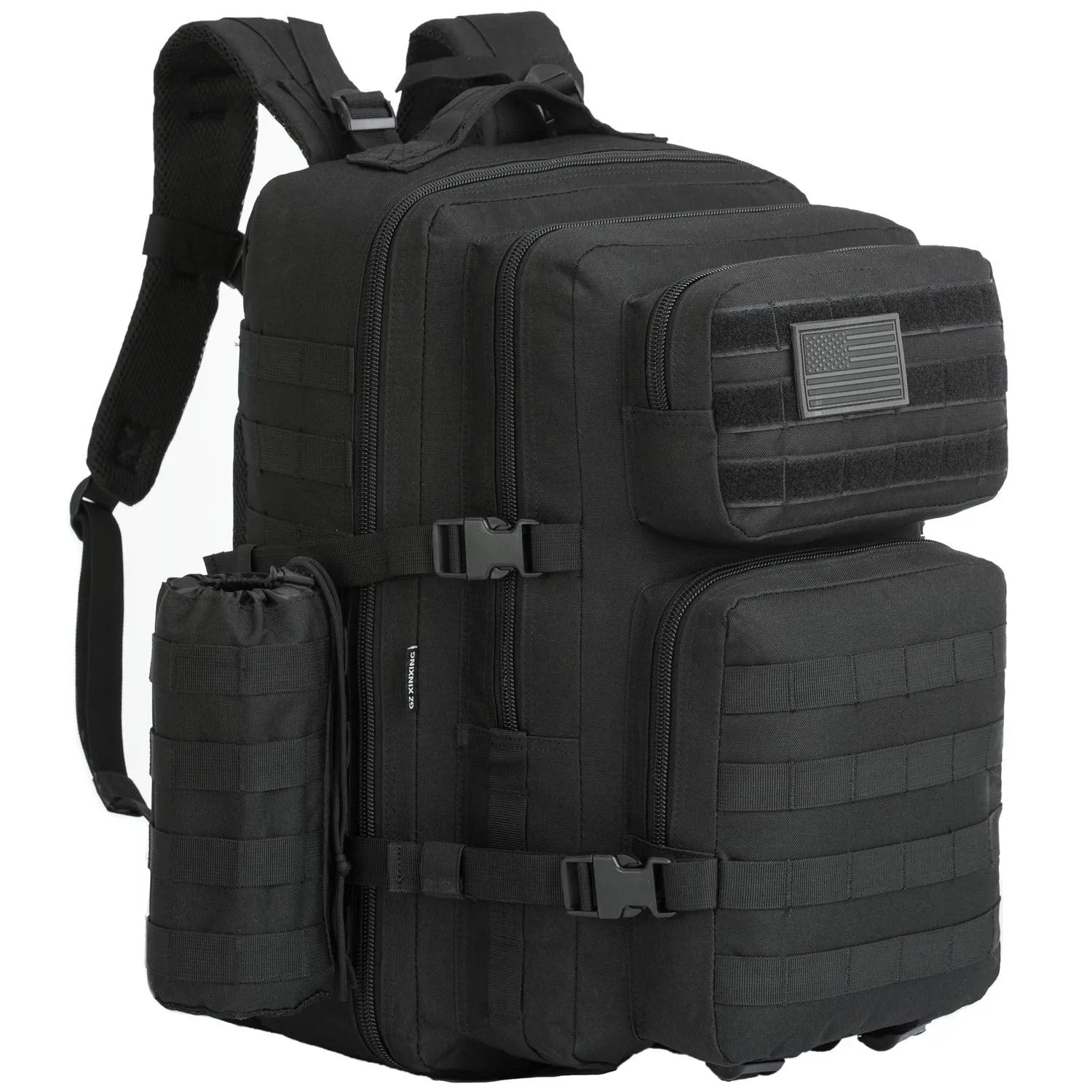 GZ XINXING 3 Day Assault Pack Military Tactical Army Molle Rucksack Backpack Bug Out Bag Hiking Daypack For Hunting Camping Hiking Traveling (Black1)