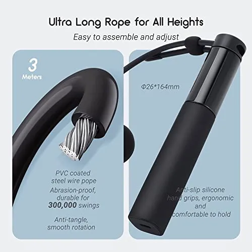 INKBIRD Smart Jump Rope, Fitness Skipping Rope with APP Data Analysis, Workout Rechargeable Jump Ropes for Home Gym, Crossfit, Jumping Rope Counter for Exercise for Men, Women, Two Mode to Skip Rope