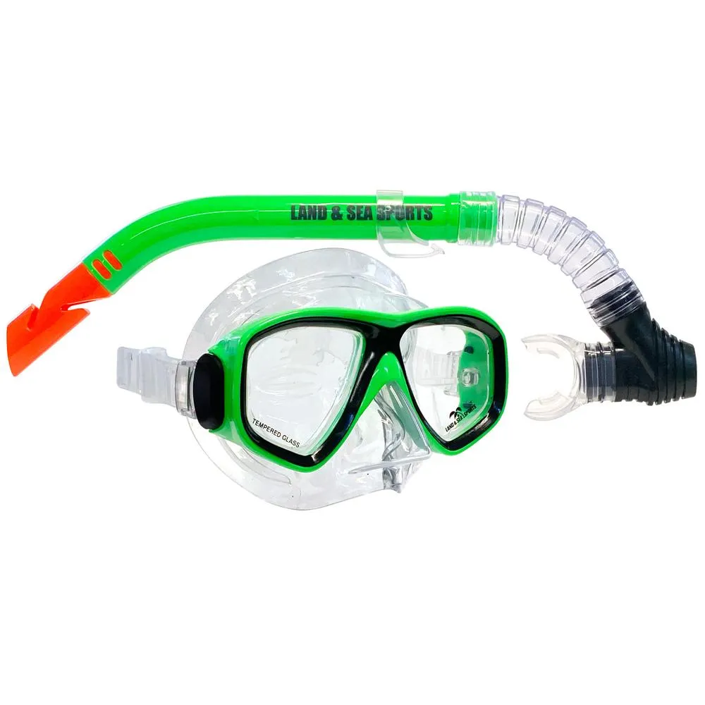 Land & Sea Sports Clearwater Black Silicone Mask and Snorkel Set