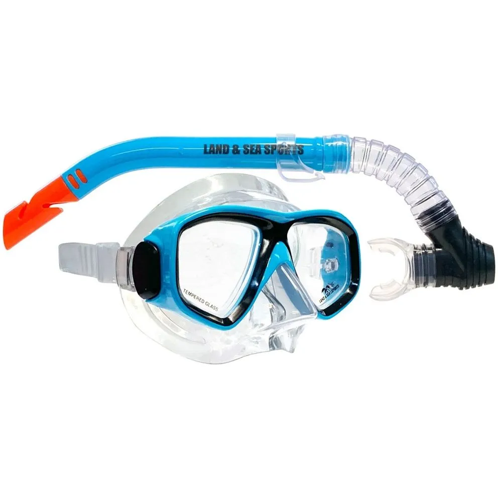 Land & Sea Sports Clearwater Black Silicone Mask and Snorkel Set