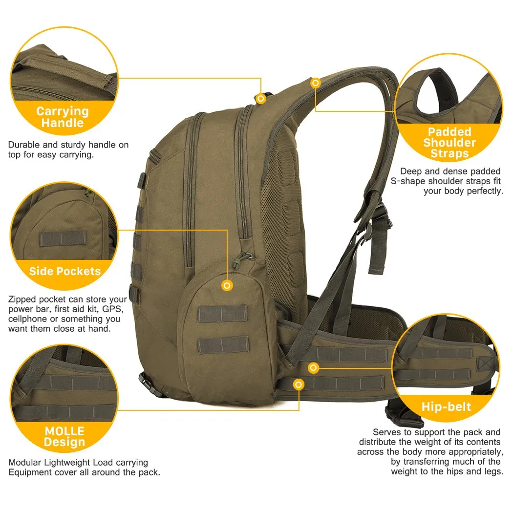 Mardingtop Tactical Backpack, Khaki 2.0, 52cm