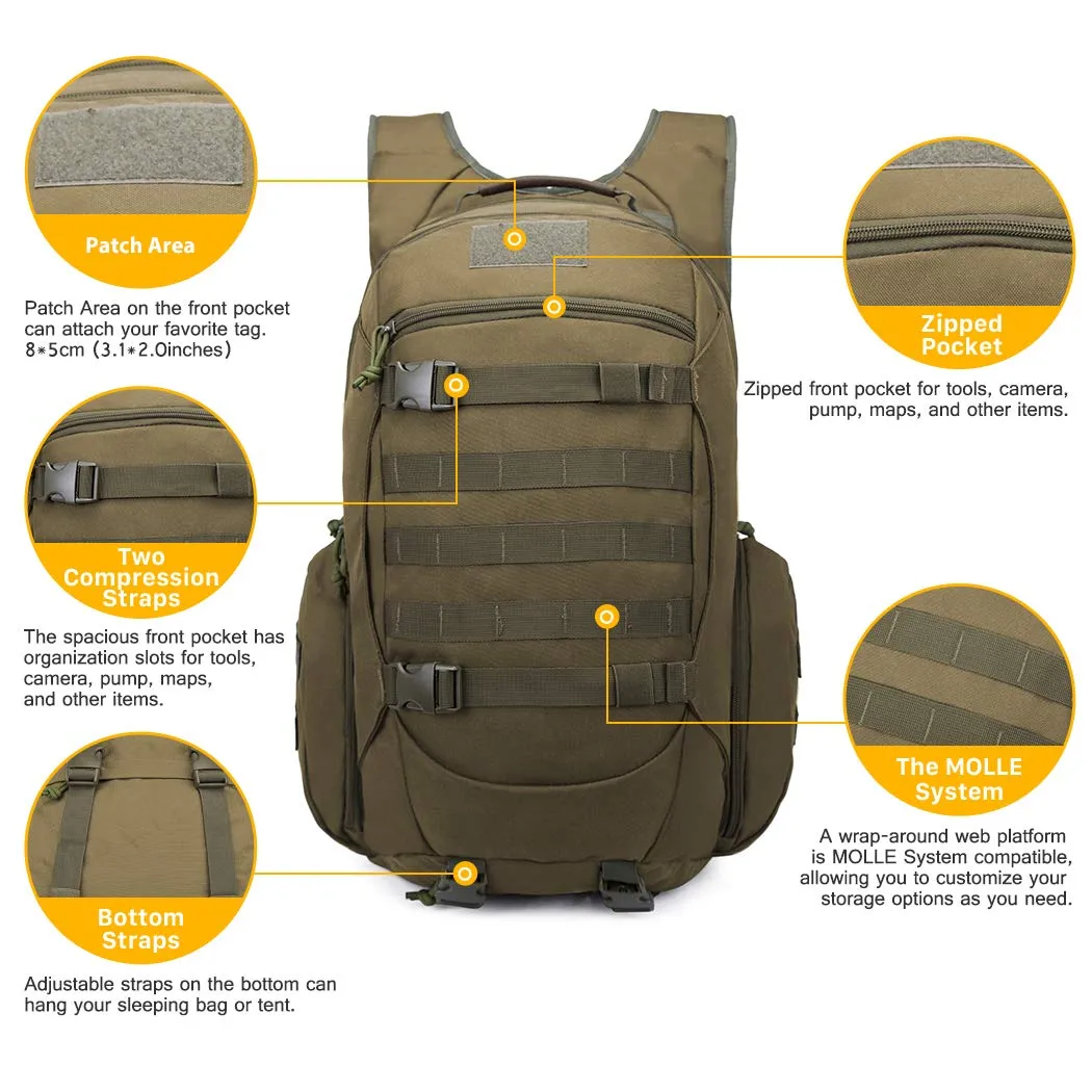 Mardingtop Tactical Backpack, Khaki 2.0, 52cm