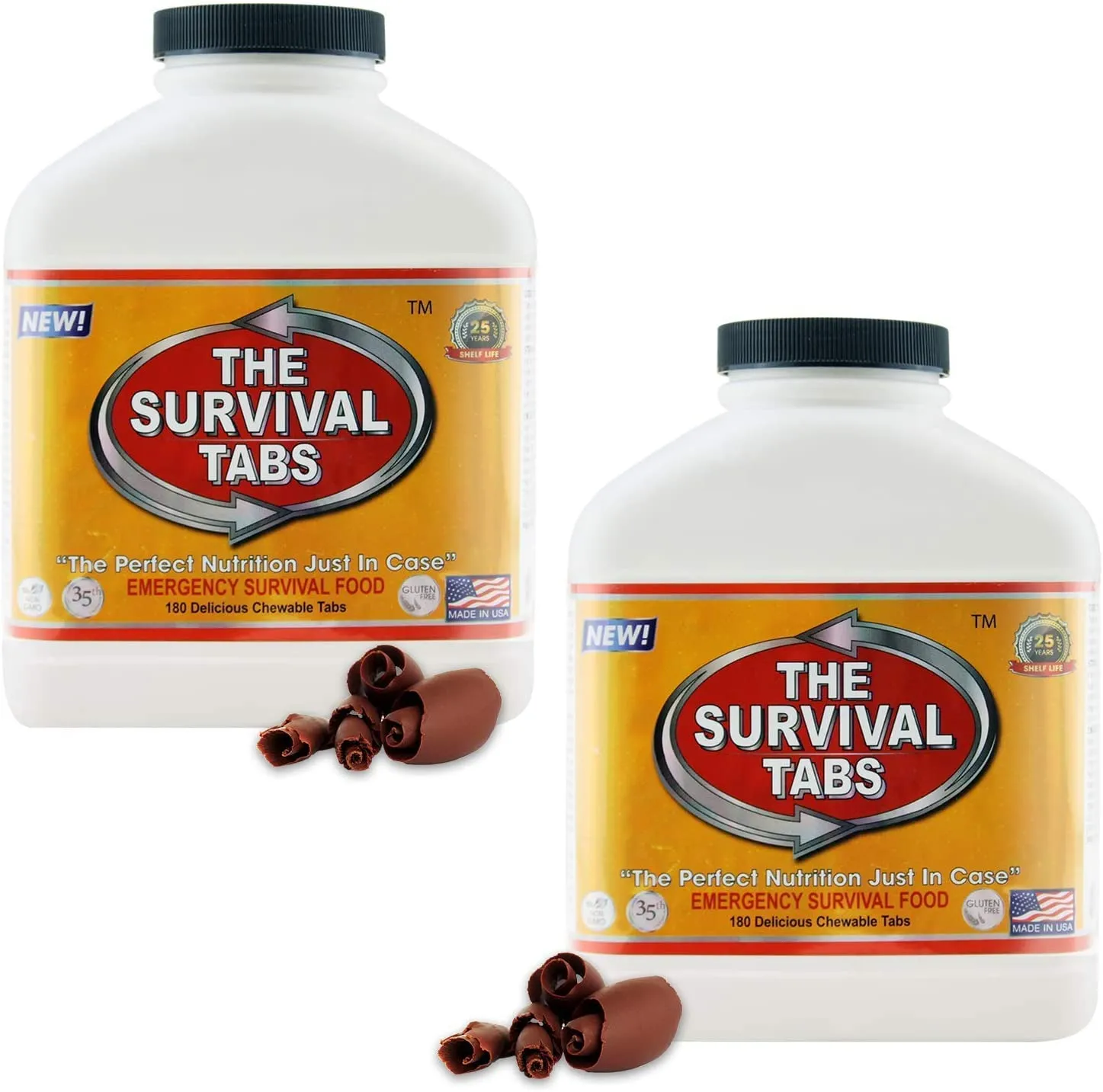 Metaverse  Mars Emergency Survival Food Gluten-Free, Non-GMO The Survival Tabs 25 Years Shelf Life (360 Tablets/Black Bottle/Chocolate)