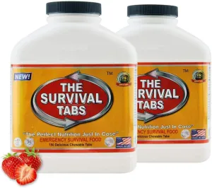 Metaverse  Survival Tabs 30-day Food Supply Emergency Food Ration 360 tabs Survival MREs for Disaster Preparedness for Earthquake Flood Tsunami Gluten Free and Non-GMO 25 Years Shelf Life - Strawberry Flavor
