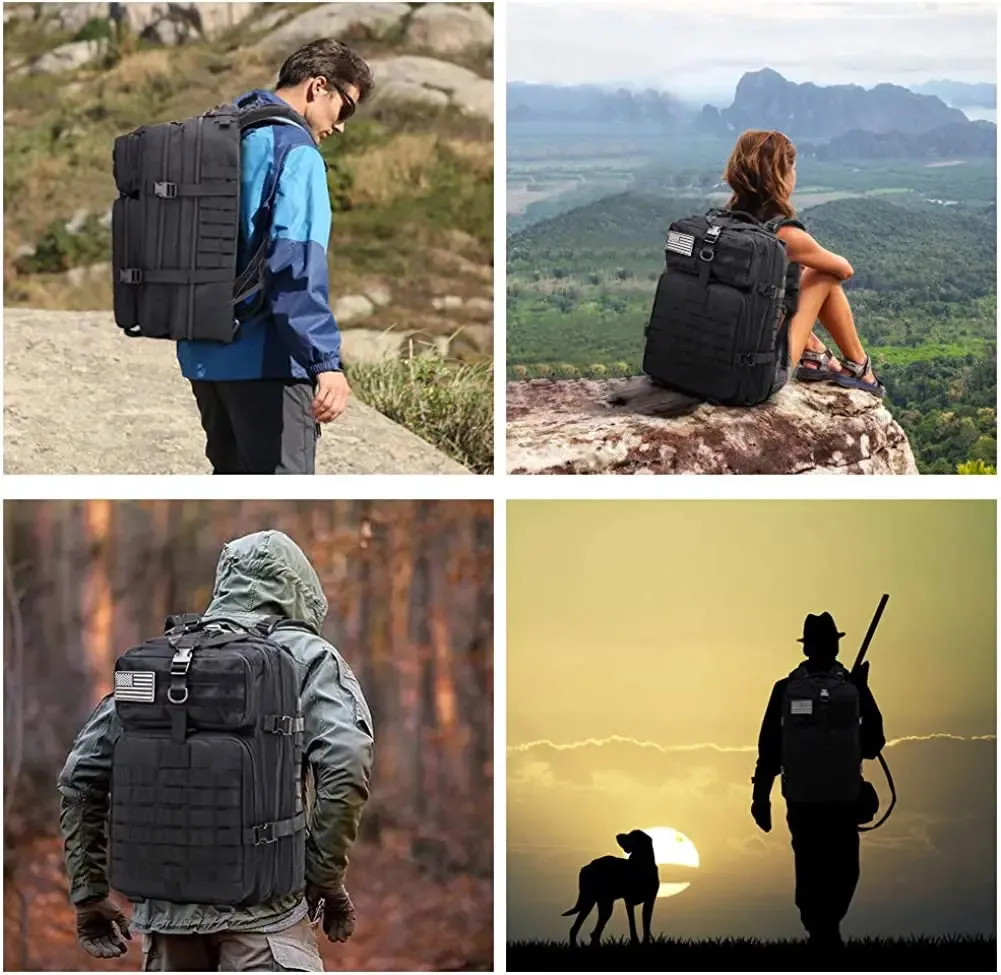 Military Tactical Backpack - 50L/25L Waterproof, Ideal for Camping, Hunting, Trekking - Rugged Rucksack for Men