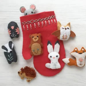 Mitten and Woodland Animals Felt Pattern