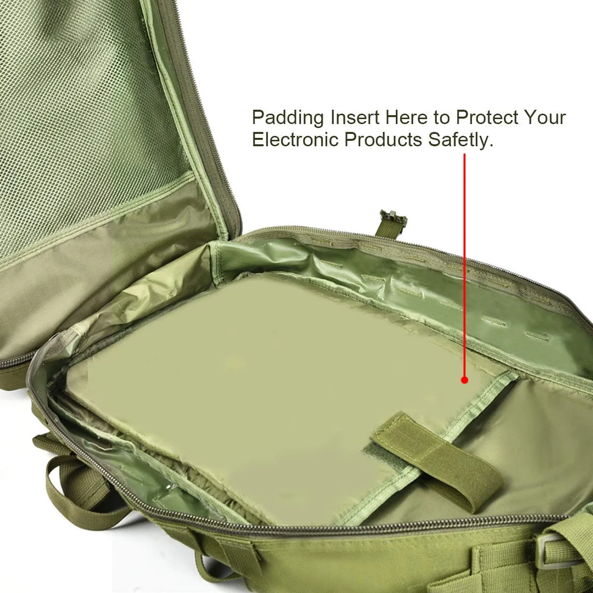 NOOLA Military Tactical Backpack Large Army 3 Day Assault Pack Molle Bag Green