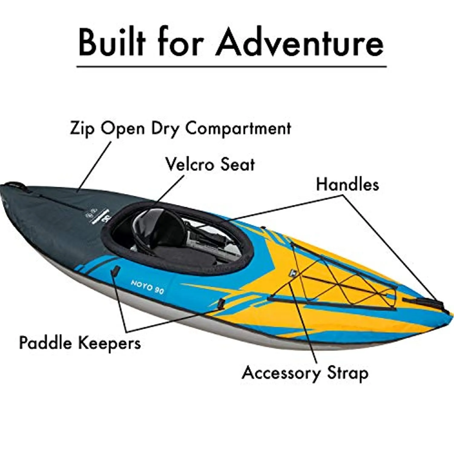 Noyo 90 Inflatable Kayak - 1 Person Touring Kayak with Cover