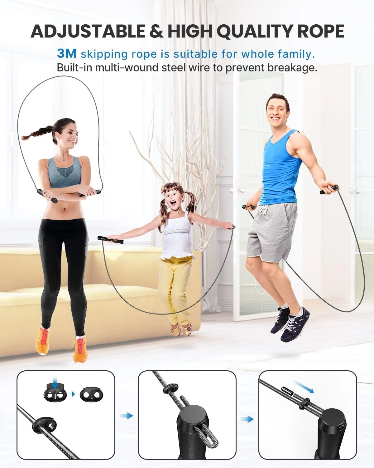 RENPHO Smart Jump Rope, Fitness Skipping Rope with APP Data Analysis, Workout Jump Ropes for Home Gym, Crossfit, Jumping Rope Counter for Exercise for Men, Women, Kids, Girls