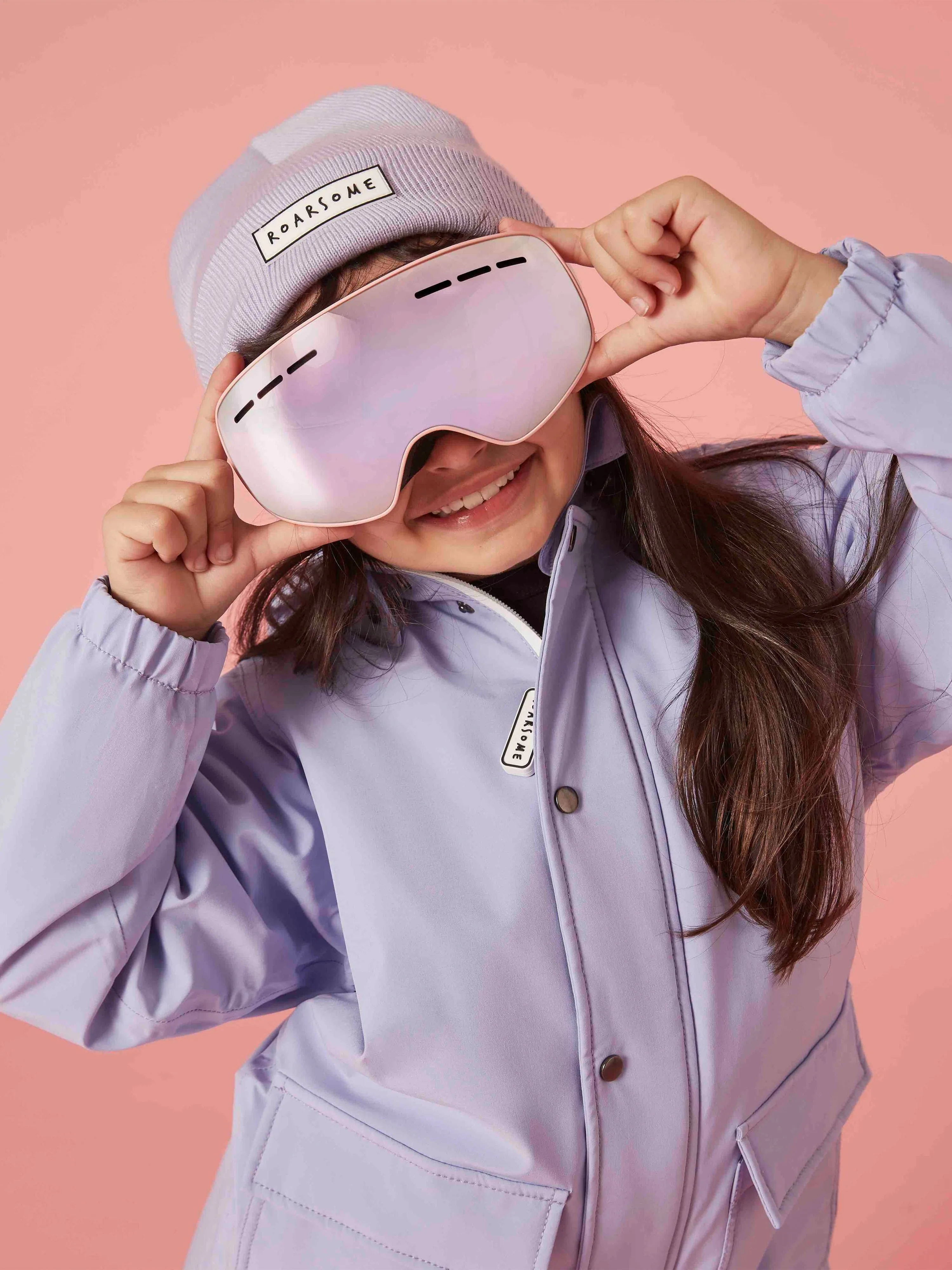 Roarsome Girls Anti-fog Ski Goggles in Pink