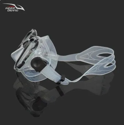 Scuba Diving Snorkeling Gear Set Plano Lenses Mask / Dry Top Snorkel Adults Transparent black SM-409T