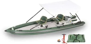 Sea Eagle Fishskiff16 Frameless Inflatable Fishing Boat 2 Person Swivel Seat Canopy