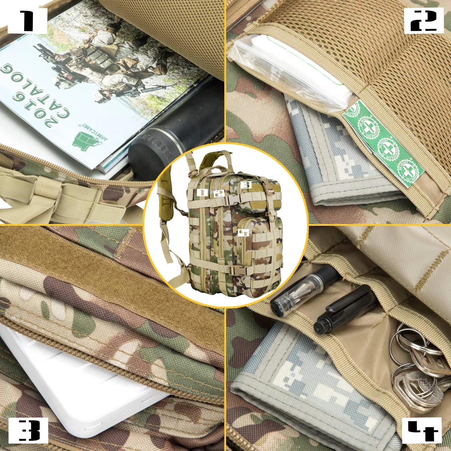 Small Military Tactical Backpack 30L Assault Backpack Tactical Bag OCP