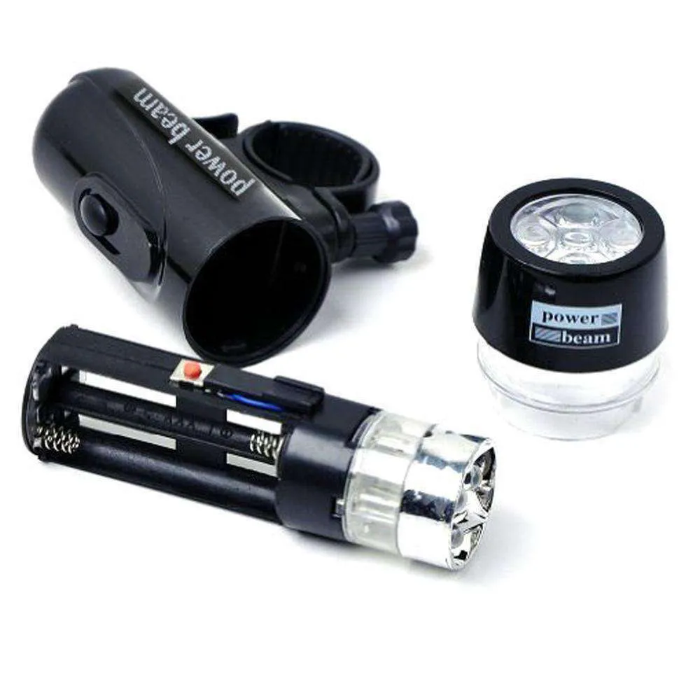 Waterproof 5 LED Lamp Bike Bicycle Front Headlight/ Rear Safety Flashlight - pack of 2