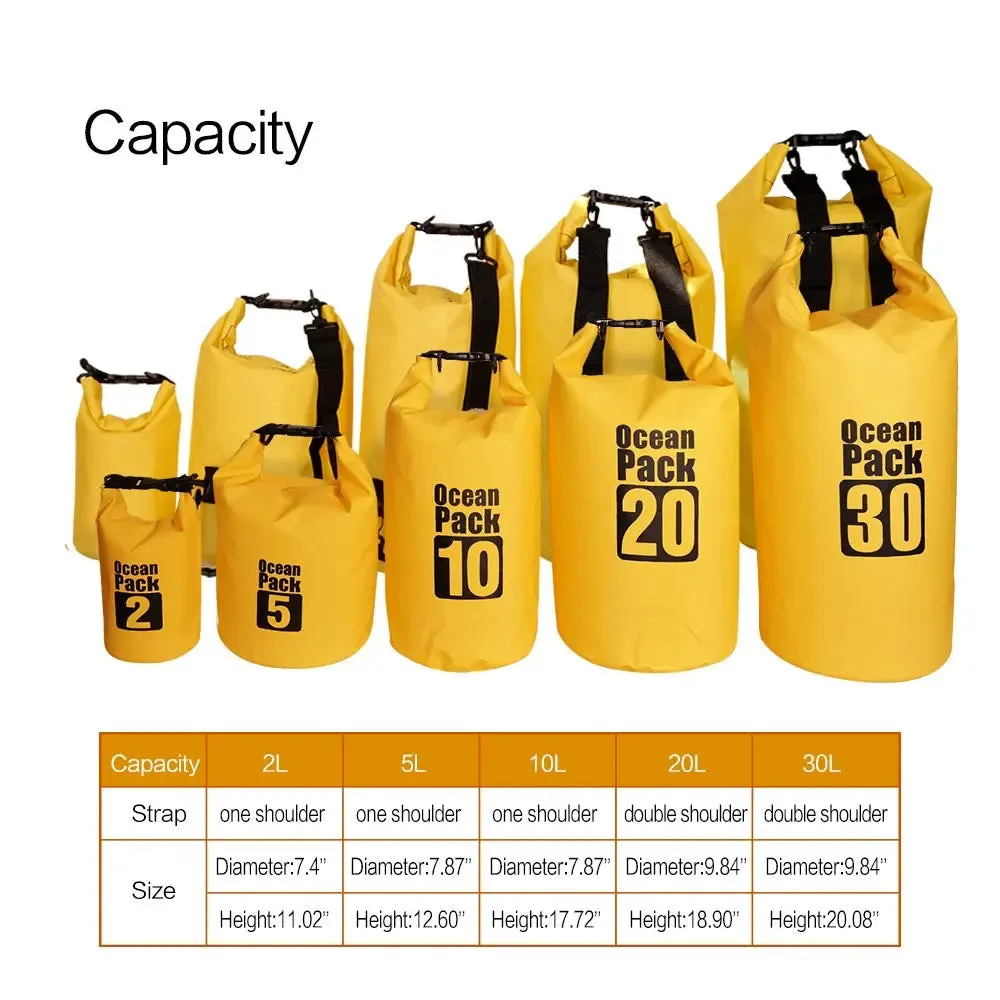 Waterproof Dry Bag  Roll Top Sack Keeps Gear Dry for Kayaking, Rafting, Boating, Swimming, Camping, Hiking, Beach, Fishing