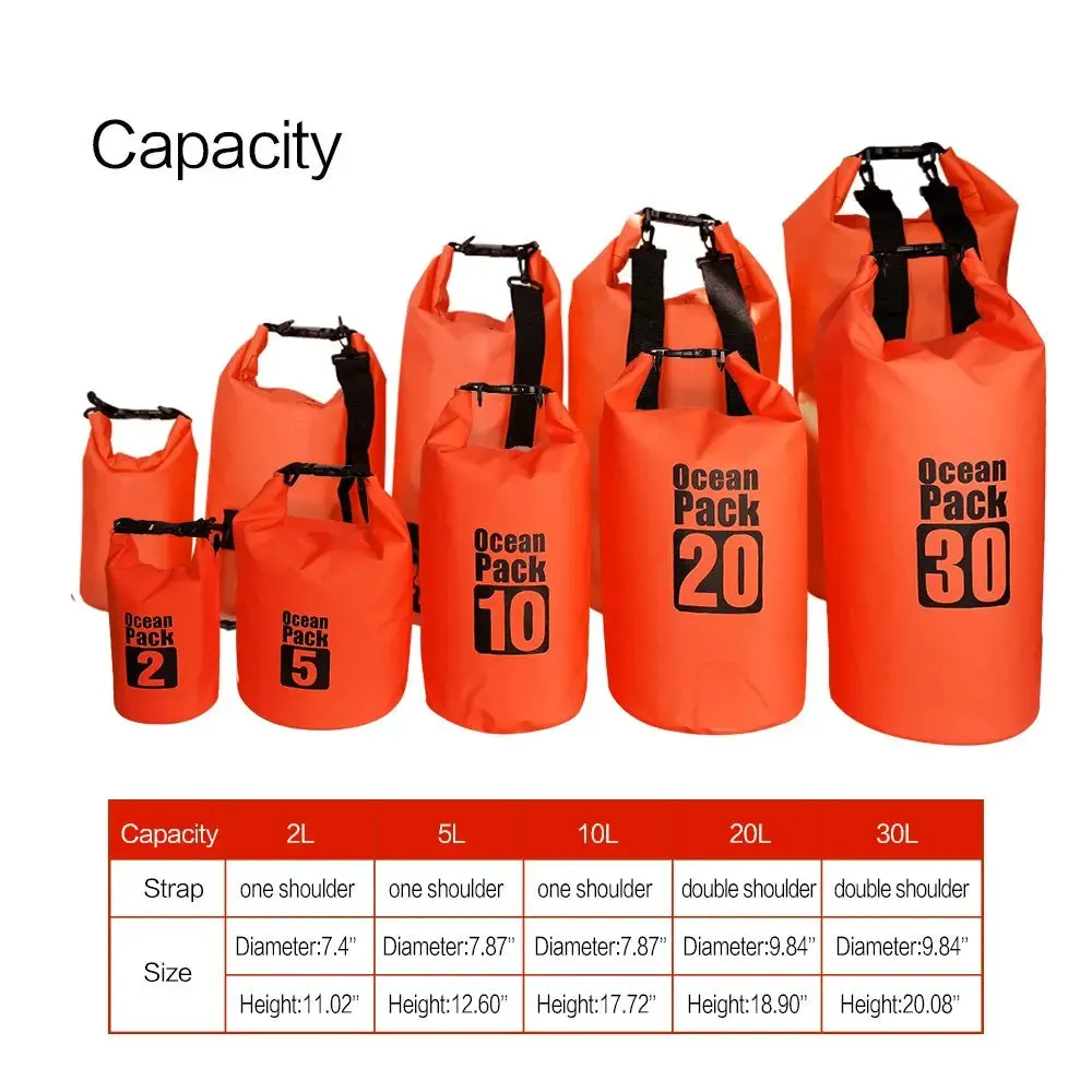 Waterproof Dry Bag  Roll Top Sack Keeps Gear Dry for Kayaking, Rafting, Boating, Swimming, Camping, Hiking, Beach, Fishing