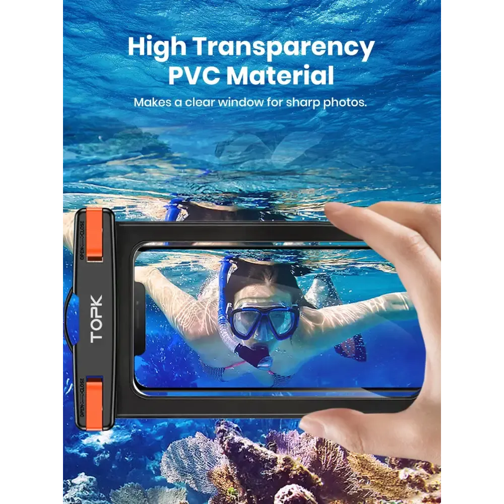 Waterproof Phone Pouch 1 Pce, Universal IPX8 Waterproof Phone Case Dry Bag with Lanyard for iPhone/Samsung Up to 7.0 inch